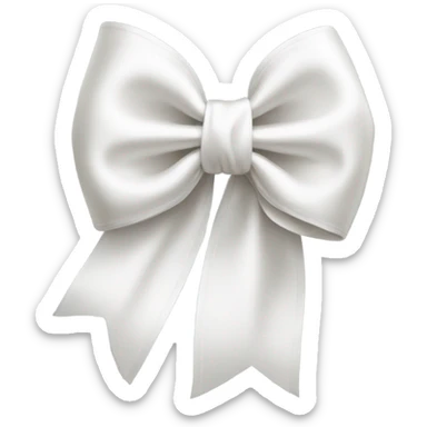 white satin bow sticker