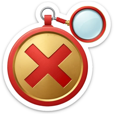 gold medal with bandage and ONLY ONE magnifier engraved on the center sticker