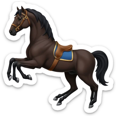 Black full horse two legs up emojis  sticker
