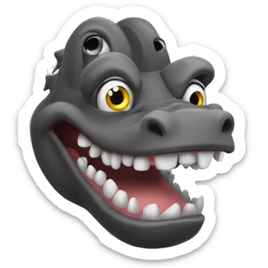 cartoony crocs character that is evil and says "deze wil ik" sticker