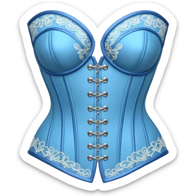 pale blue lace and rhinestone corset sticker