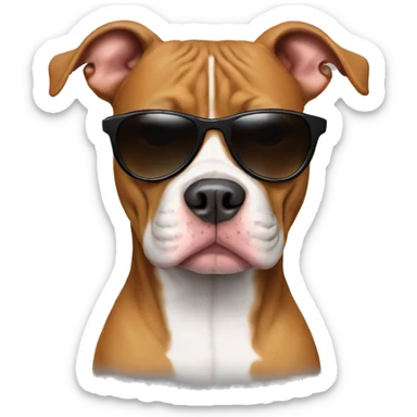Pitbull with sunglasses  sticker