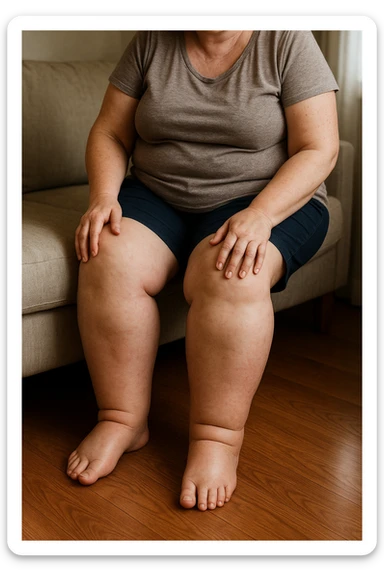 Donna con gonfiore sulle gambe sticker