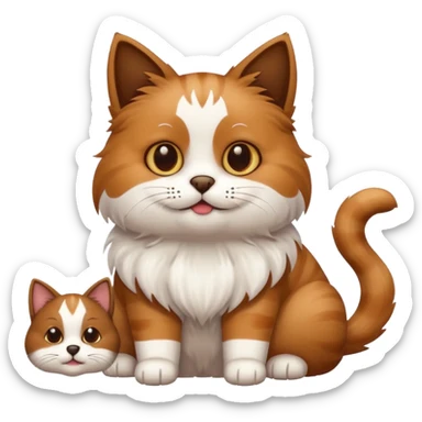 Cat and dog sticker