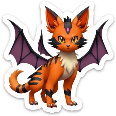 Noivern-Litten-Zorua-Torracat-Fakemon-hybrid full body sticker