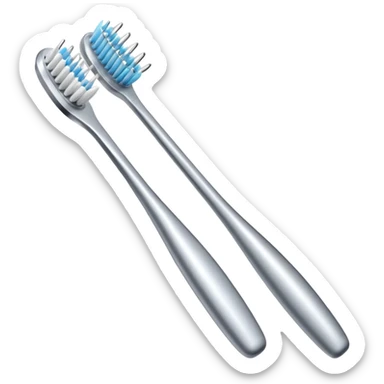 Toothbrush where the bristles are replaced with a metal needle. sticker