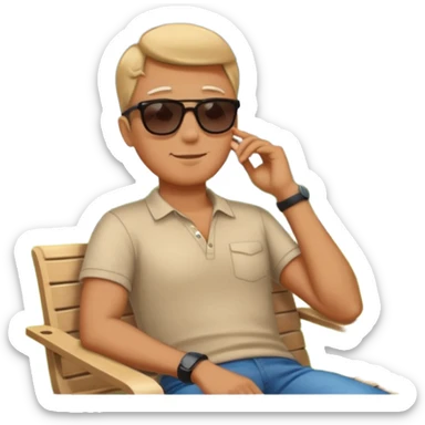 Guy relaxing in park facing the sky sticker