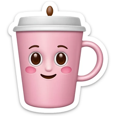 light-pink cup of coffee, no emotions sticker