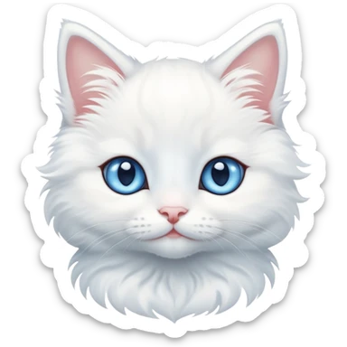 cute white kitten with blue eyes sticker