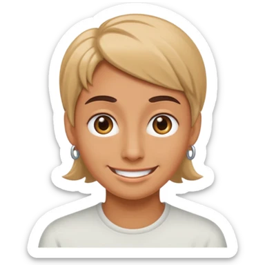 rolling eyes but smiling sticker