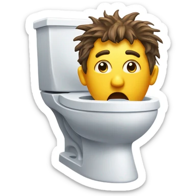 Generate a head sticking out of a toilet sticker