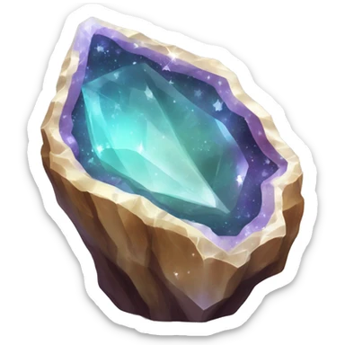 empty crystal geode magical robes sticker