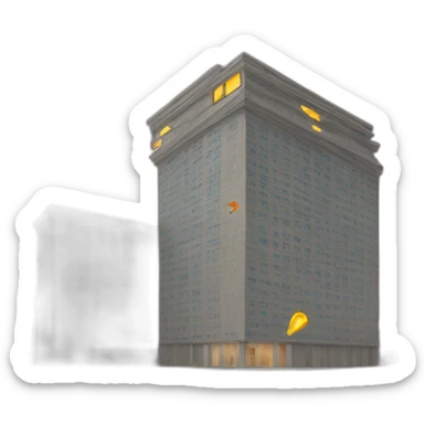 Building hit by a plane sticker