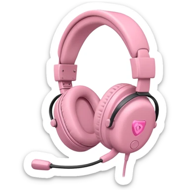 baby pink gaming headset sticker