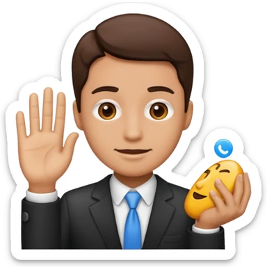 hazme un emoji de ayudando a una empresa a dejar de perder el tiempo sticker