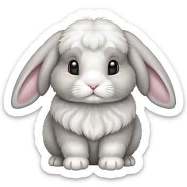 White and gray holland lop bunny sticker