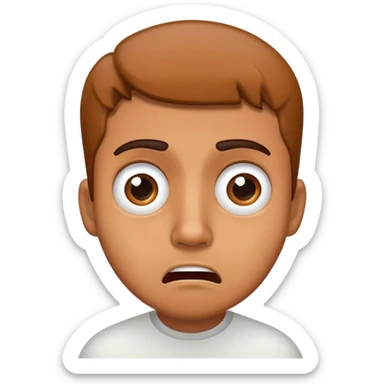 Scared caramel brown Latino man sticker