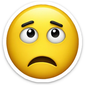 A yellow really concerned face  sticker