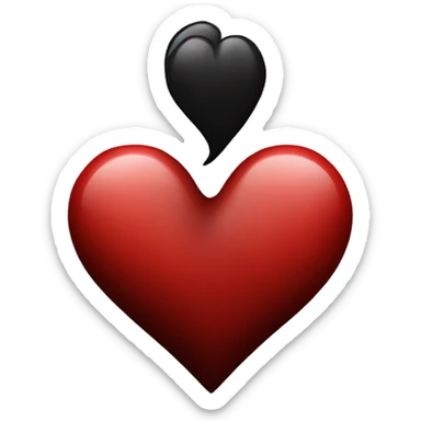 Red black heart sticker