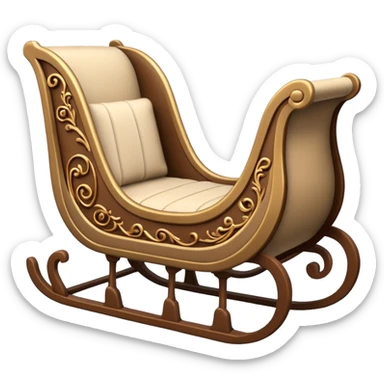 beige winter sleigh sticker