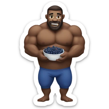 Buff guys eating blueberries  sticker
