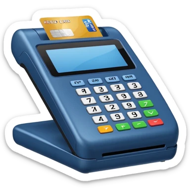 credit card blue pos terminal sticker
