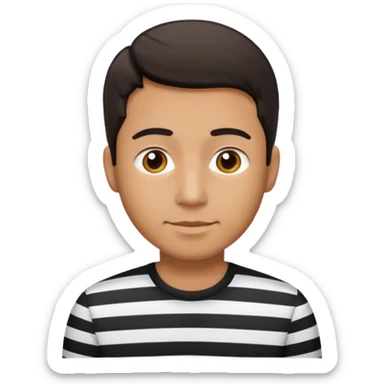 Man with black Striped Shirt not t shirt sticker