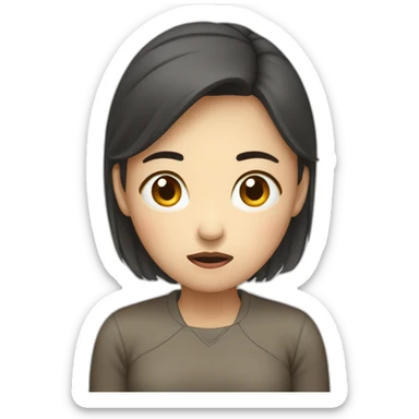 woman worried_ Korean american sticker