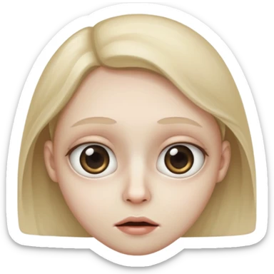 a transparent face, mysterious, big eyes, small mouth, no nose  sticker