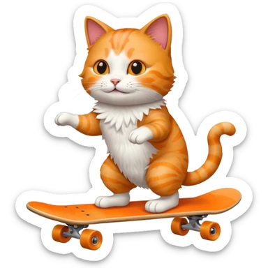 cat riding a skateboard  sticker