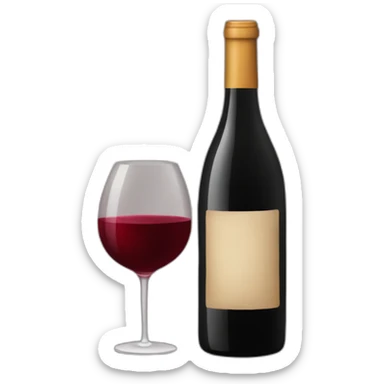 Bouteille de vin rouge sticker