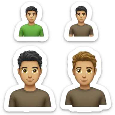 Chico adolescente flaco, alto, pelo castaño, ojos verdes, de piel blanca sticker