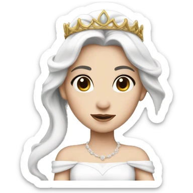 PRINCESS WITH WHITE SKIN , DARK HAIR AND WHITE DRESS sticker