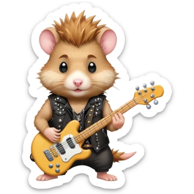 Punk guitarist hamster sticker