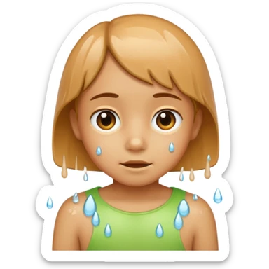 a child with wet cardboard skin tone sticker