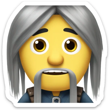 long hair Despicable me character mega minion sticker