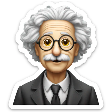albert einstein with stars eyes glasses sticker