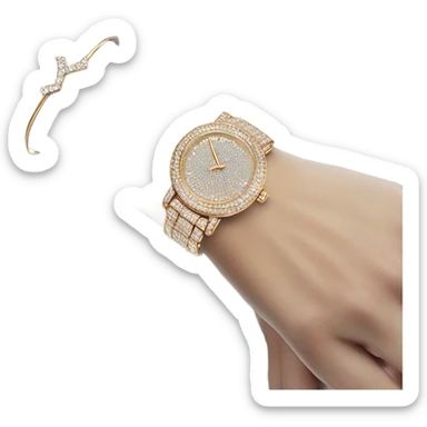 diamond watch on a wrist sticker