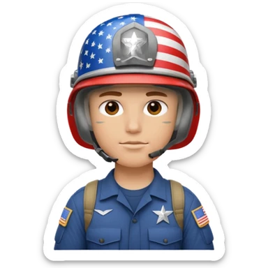 generate white american soldier with small usa flag on shoulder sticker