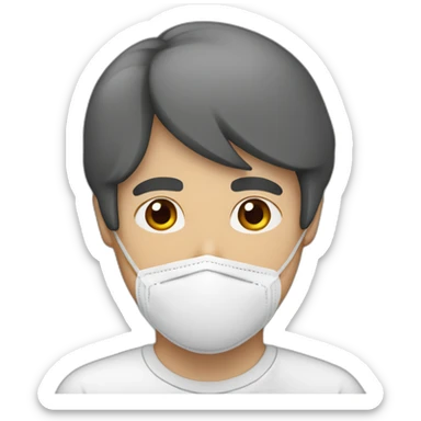 Asian Man with N95 Mask and Stoggles sticker