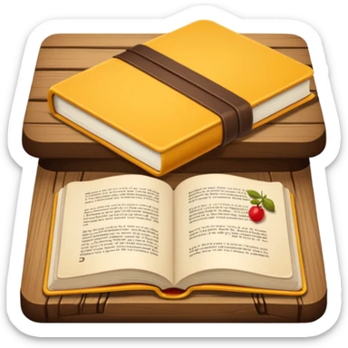 Lectura libro abierto marron sticker