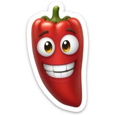 red pepper with happy face sticker