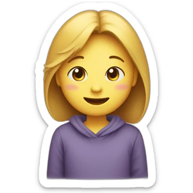 person with a heart of love who is shy sticker