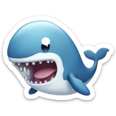 Whale with mouth open no teeth, and spots  sticker