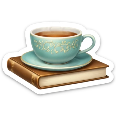 ethereal books and tea or coffee sticker
