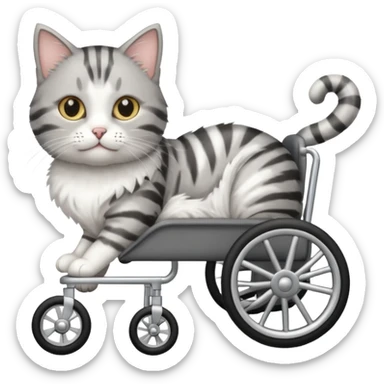 cat in a pet wheelchair sticker