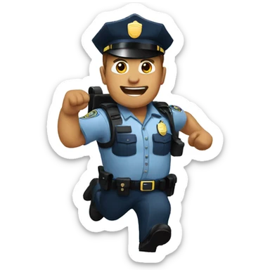 a cop running sticker
