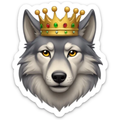 Wolf with a crown sticker