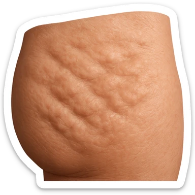 porzione di pelle con avvallamenti di grasso, iperrealistica 4k sticker