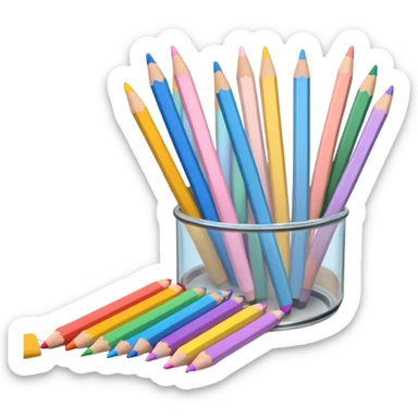 LAPIS , CANETA E REGUA EM TONS PASTEL ESCOLA sticker